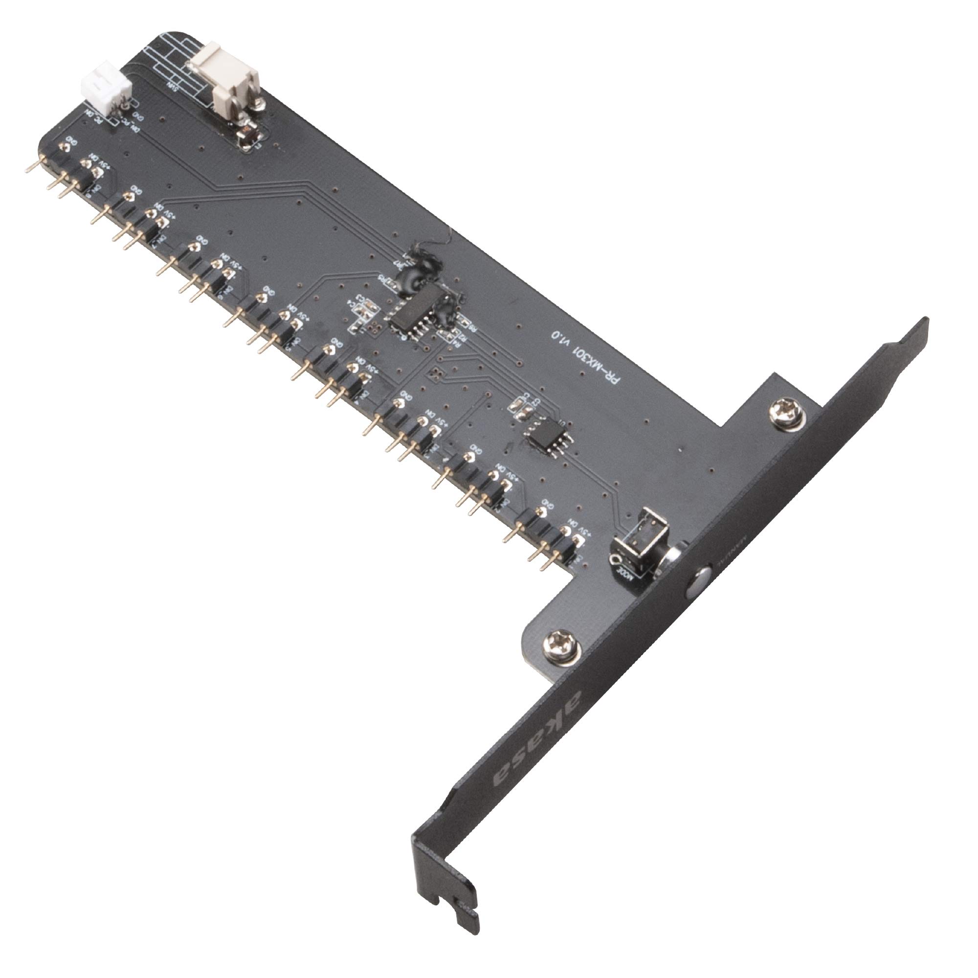 Akasa Soho addressable RGB Controller Card XL | aRGB Controller | Dual-Mode Manual & MB Sync Control | 8 Channels | Fits in a PCI Slot Bracket | AK-RLD-04