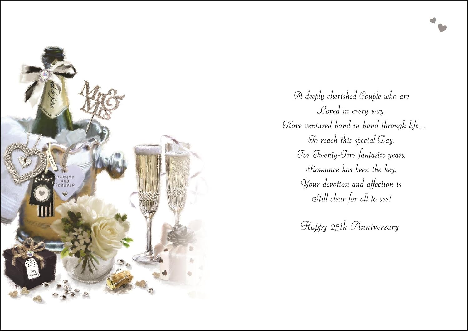 Illustrated Son & Daughter-In-Law Silver Anniversary Card, (JJ9233), Son & Daughter-In-Law Silver Anniversary - Image 3