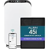 Alen 45i HEPA Air Purifier, Ultimate Filter, Covers 1,900 Sq Ft | For Odors, Mold, Smoke, Dust, Allergens, Viruses, Dander, Pet Fur with True HEPA filter. App to Control &amp; Data