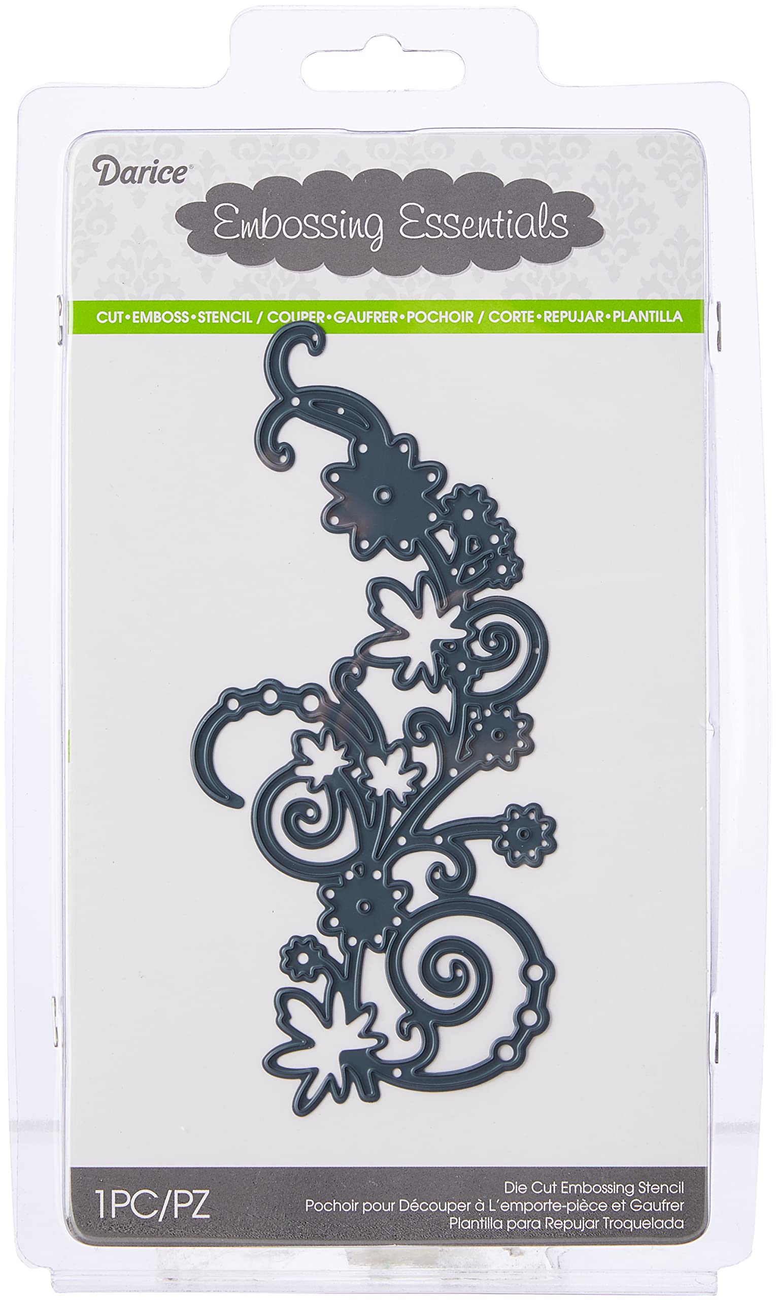 Darice Embossing Essentials Dies-Floral Swirl Burst