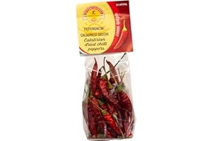 TUTTOCALABRIA Dried Whole Calabrian Chili Peppers, Dry Peppers on Stem, Great for Cooking or decoration, All Natural, Non-GMO, Product of Italy, 20 Gram