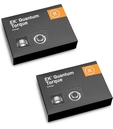 EK-Quantum Torque HDC 12 - Kit 6 Raccordi Per Tubo Rigido 12mm, Colore Titanium Satin, EK Water Blocks - 3