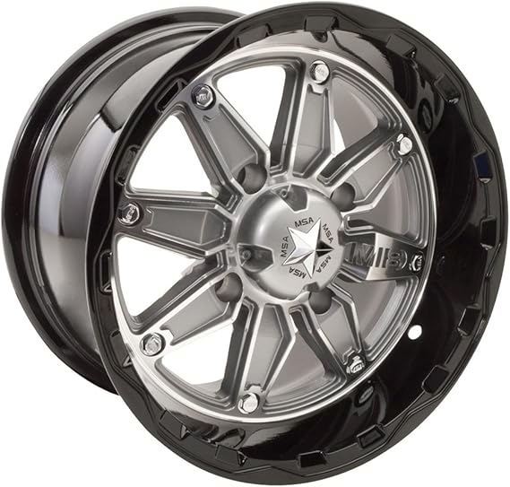 MotoSport Alloys M18 Pilot Silver Black and Machined Wheel