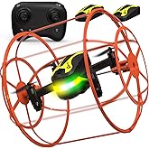 Morlyrctooy M17 Drone with Protective Cover Mini Drone RC Quadcopter for Beginners Land-Air Dual Mode Drone Headless Mode 3 Speed Modes 3D Flip One Key Control 2 Rechargeable Battery Gifts