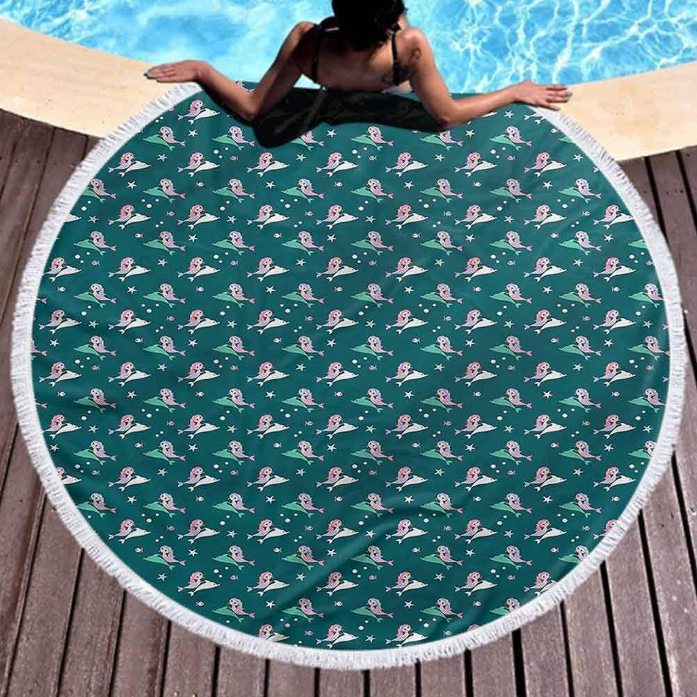 prunushome Sand Free Beach Towel Dolphin Oversized Beach