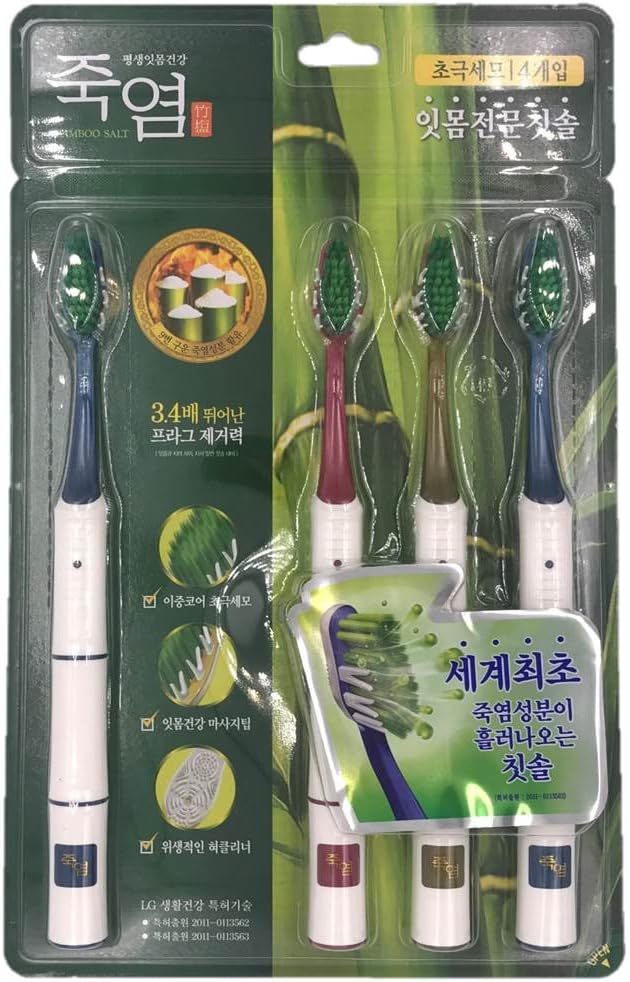 LG Bamboo Salt Toothbrush - 4 pcs(1 set) (For Gum Care)