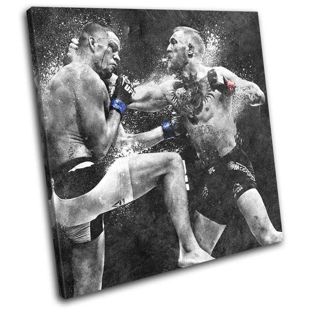 Bold Bloc Design Conor McGregor Nate Diaz UFC MMA Sports 40x40cm SINGLE Canvas Art Print Box
