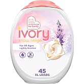 Ivory Laundry Detergent Pacs, Lightly Scented, Lavender, For Baby and Family, HE Compatible, 45 Count