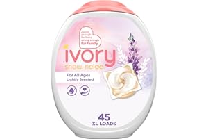 Ivory Snow Laundry Detergent Pacs Lightly Scented Lavender HE Compatible, 45