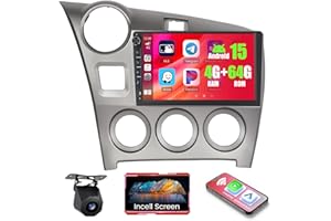 4+64GB Android 15 Car Radio for Toyota Matrix/Pontiac Vibe 2009-2014 Wireless Carplay Android Auto, Realdio 9" in-Cell Touch 