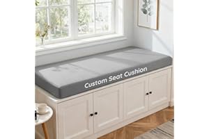 Custom Size Bench Cushion for Indoor/Outdoor Patio Furniture/Window Seat,Double Piping Outdoor Bench Cushion Waterproof,Couch