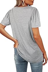 WIHOLL Womens Short Sleeve Tops Square Neck Tops