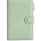 RFID Passport Wallet for Women, Slim Leather Passport Holder for Travel, Compact Travel Wallet with Zippered Coins Pocket and SIM Slots, Ladies Passport Cover
