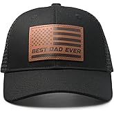 HAFOUXIGM Best Dad Ever American Flag Trucker Hat, Fathers Day Birthday Gifts for Dad Husband from Daughter Wife Son
