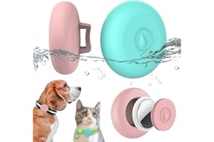 WTYSSN 2 Pack Airtag Dog Collar Holder Waterproof, Hidden Silicone Waterproof Airtag Case for Pet Cat Dog GPS Tracker, Anti-Lost Waterproof Airtag Holders Compatible with Apple AirTag for Dog Cat Collar