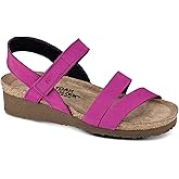 NAOT Kayla Women's Sandals – 3-Strap Support with Backstrap, Cork-Latex Footbed, Arch Support – Comfortable for All-Day Walking Pink Plum Nubuck 7-7.5 N-M US