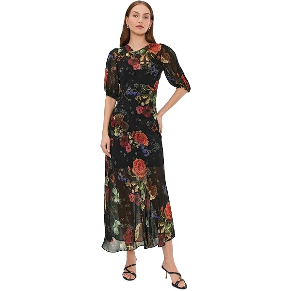 AllSaints Womens MINA Dress Charm Black 10 at Amazon Women's Clothing store