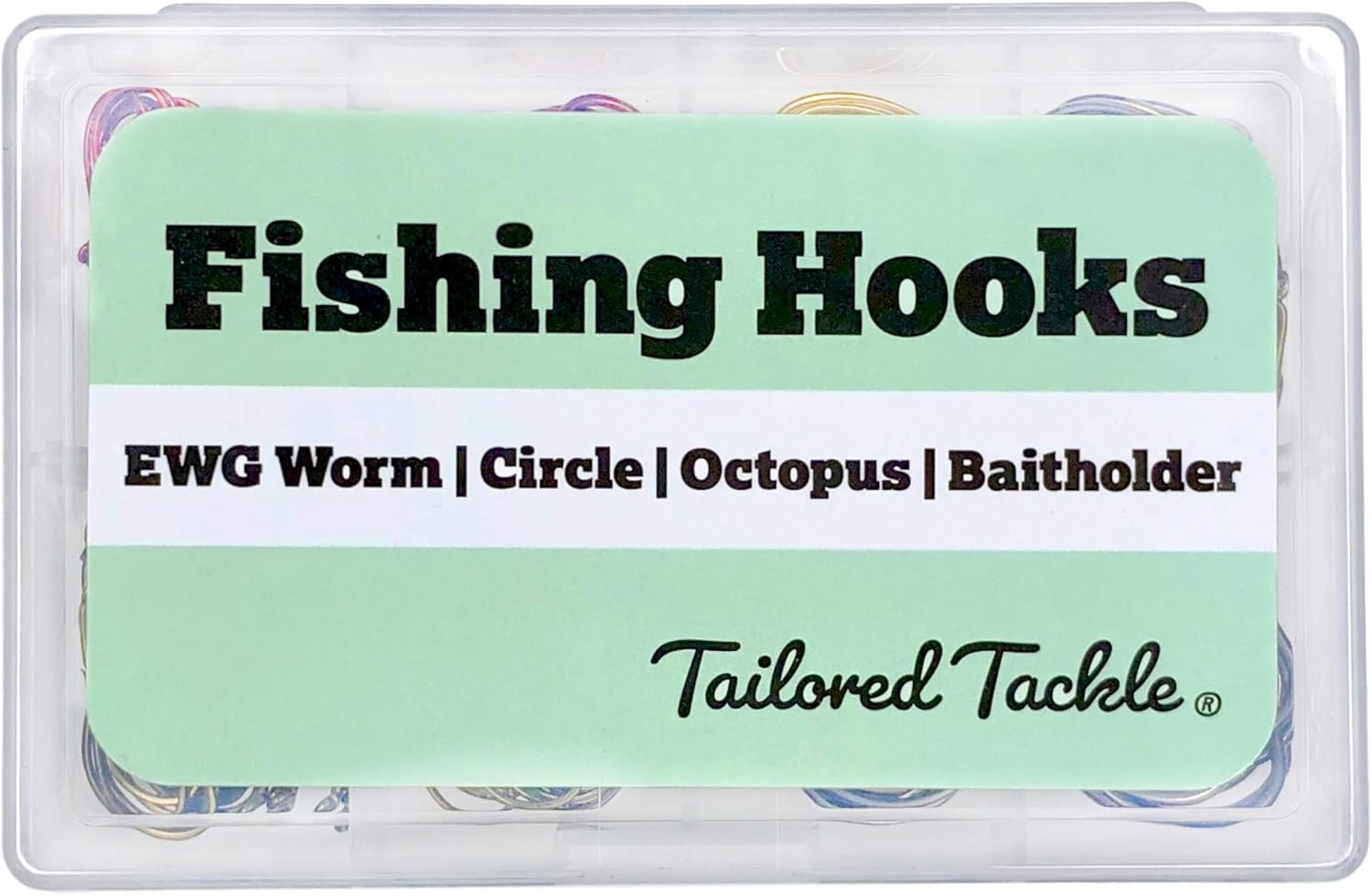 Tailored Tackle Fishing Hooks Kit 150 Pc Accessories Box | EWG Worm, Octopus, Bait Holder, Circle Fish for Freshwater Bass Trout Catfish Panfish Crappie Bluegill | Hook Supplies for Gear and Equipment : Sports & Outdoors
