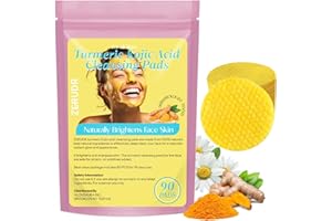 ZERUDR 90 PCS Turmeric Kojic Acid Cleansing Pads: Turmeric Cleansing Pads Helps Balance Skin Oil And Water- Kojic Acid Cleansing Pads Remove Excess Keratin