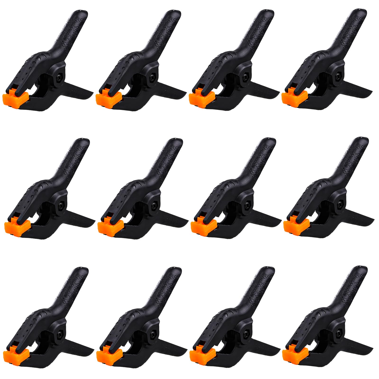 Photo 1 of 12 Pack 3.5 inch Plastic Spring Clamps, Black Heavy Duty Spring Clips Clamps for Balloon Arch, Crafts, Backdrop Stand, Woodworking, Photography Studios, Home Improvement