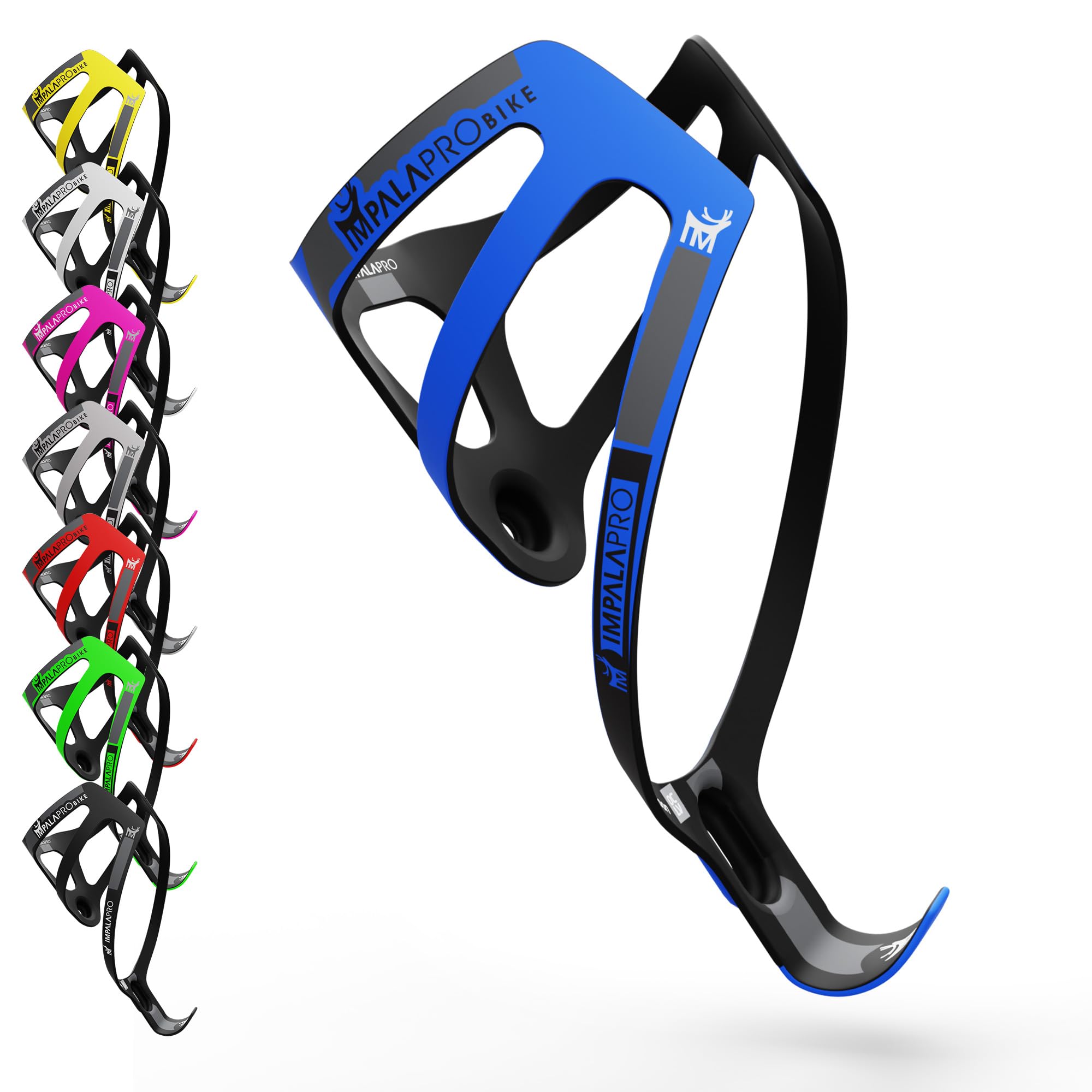 IMPALAPRO Ultralight Full Carbon Bottle Cage 18gr - Bike Bottle Holder - Bike Drinks Holder - Carbon Bottle Cages for Road Bikes and Mountain Bike (Blue)