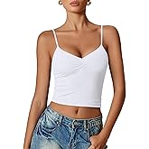 Avidlove Women Sexy V Neck Tank Top Spaghetti Strap Y2K Going Out Basic Cami Shirt