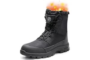 ANGRYRAM Bottes d'hiver avec bout en acier pour homme - Confortables et antidérapantes - Résistantes à la perforation - Indes