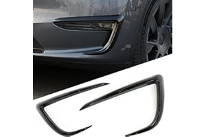 FLAMPETUS Front Fog Light Trim Cover for Tesla Model Y, 2PCS Fog Lamp Eyebrow Eyelids Cover Frame Blade Trim, Spoiler Accessories Fit Model Y 2017-2023,Glossy Black
