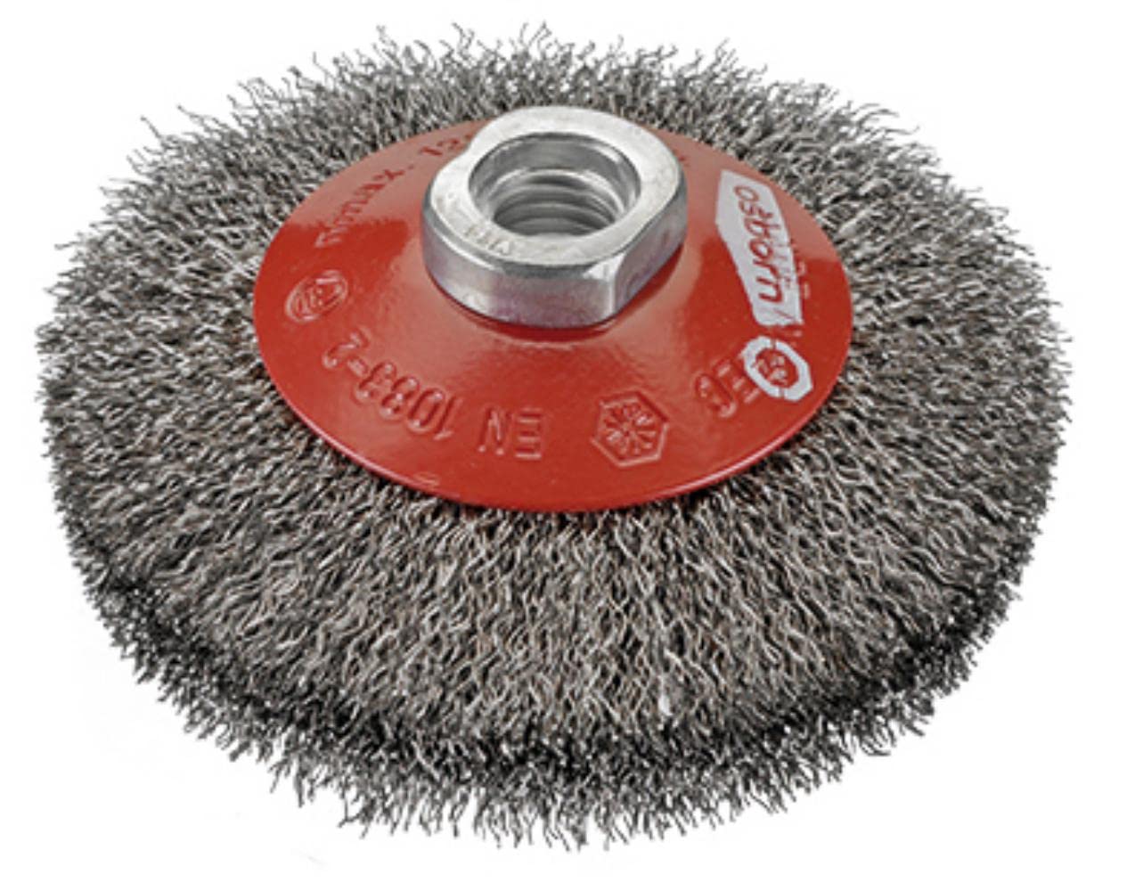 Osborn 0002514161 - Cepillo cónico de acero ondulado con tuerca M14 y filamento de Ø 0.30 mm (125x10x25)