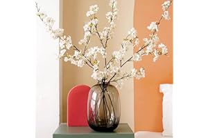 Bacucine 6PCS Artificial Cherry Blossom Branches Faux Cherry Silk Flowers Vine Tall Stems Artificial Flower for Vase Wedding 