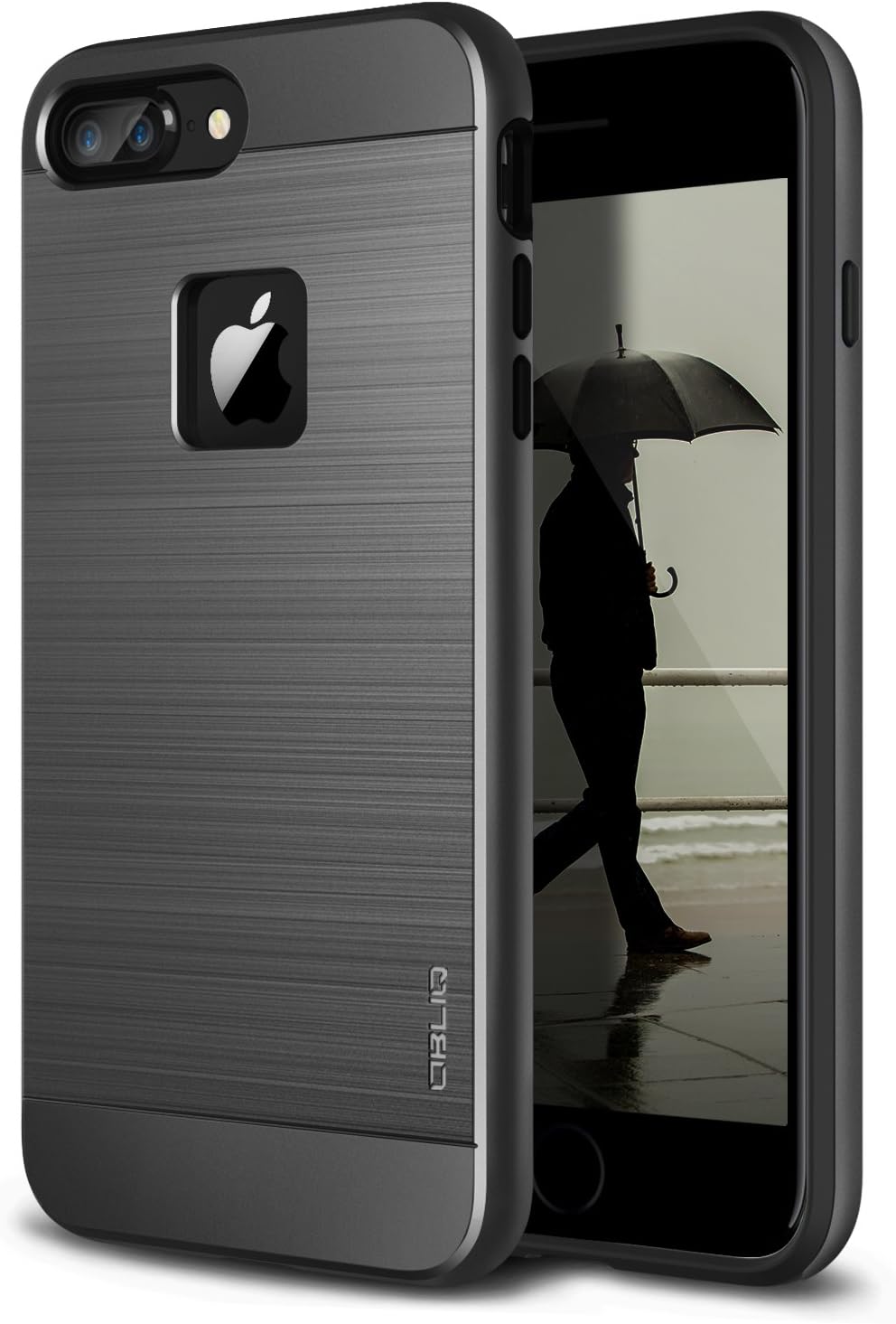 Obliq iPhone 8 Plus Case/iPhone 7 Plus Case, [Slim Meta] Slim Metallic Brushed Premium Design Dual Layer Protection for Apple iPhone 8 Plus (2017)/iPhone 7 Plus (2016) (Black Titanium)