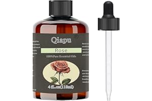 QIAPU Pure Natural Rose Essential Oil Aromatherapy Essential Oil Suitable for Humidifier Aromatherapy Oil with Dropper