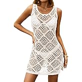 Yousify Womens Swimsuit Cover Up 2026 Summer Bathing Suit Cover ups Hollow Out Slit Bikini Cover Up Crochet Beach Dress