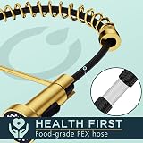 FORIOUS Brushed Gold Kitchen Tap with 360° Swivel High Arc Dual Spray view 8