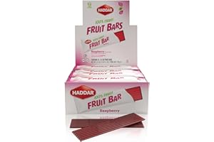 Haddar 100% Fruit, Raspberry Fruit Leather Bars (Box of 55)