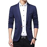 DAVID.ANN Men's Slim Fit Casual One Button Blazer Jacket