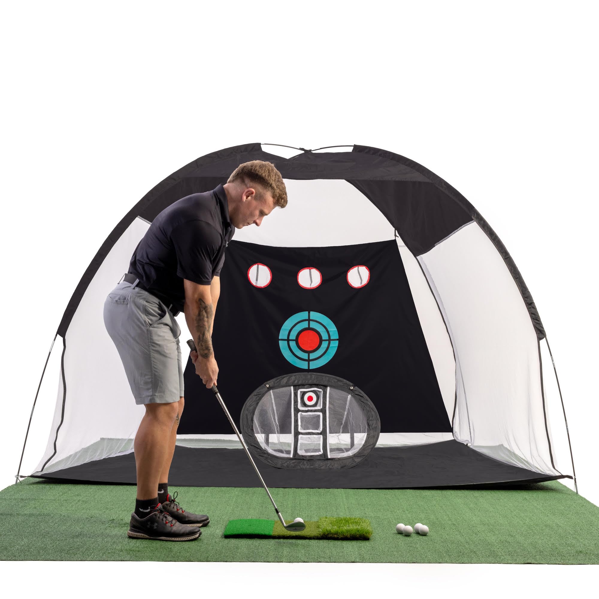 Condition photo showing New/Like New for haveluxe golf hitting net,chipping net,tri-turf mat,golf hitting aid,10x7ft practice net for backyar