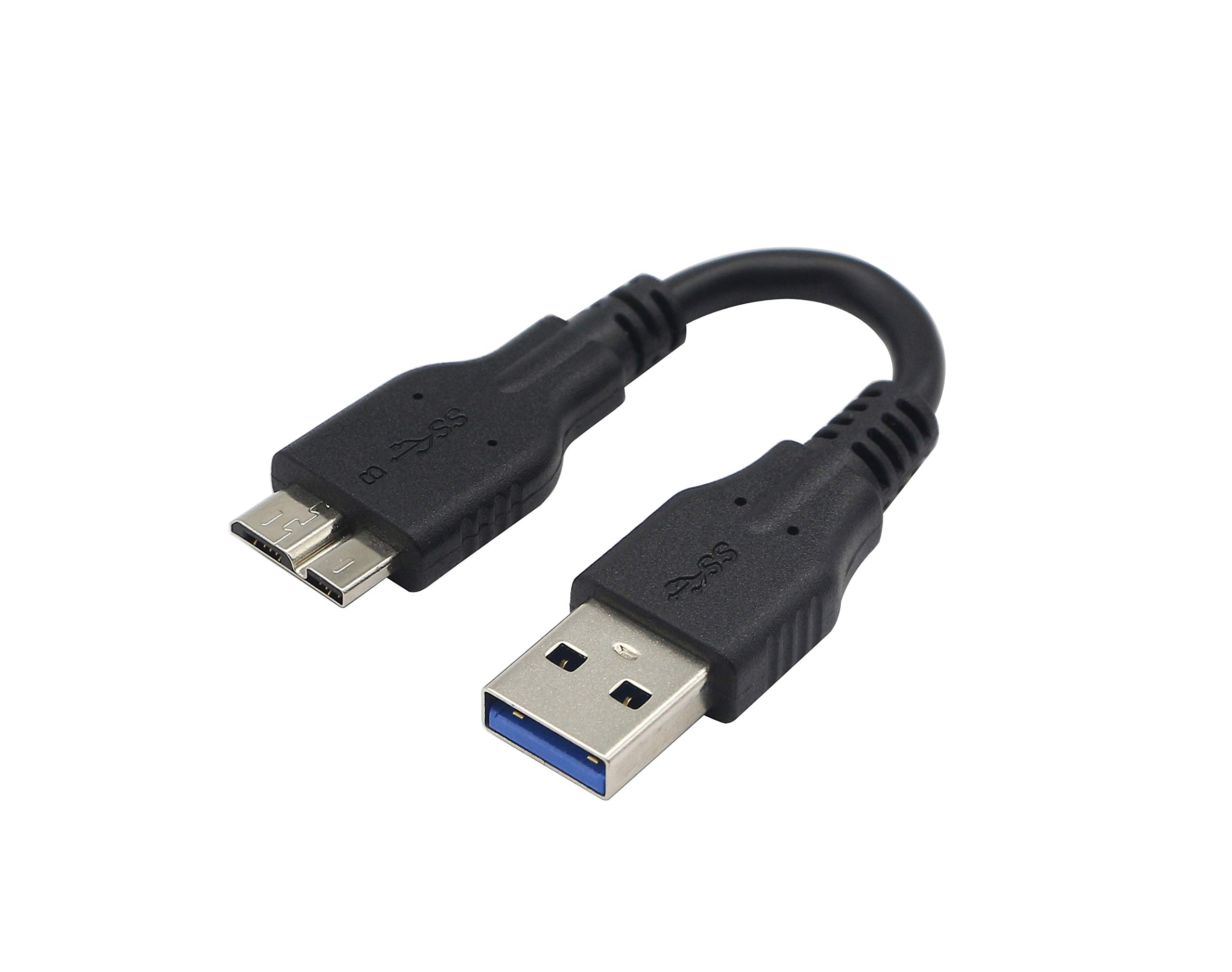 YAODHAOD Hard Drive Cable USB A 3.0 to Micro 3.0 Cable 10CM, USB A Male to Micro B 3.0 Male,Micro B 3.0 Cable for Portable External Hard Drives,WD Elements,Seagate Expansion etc(10CM)