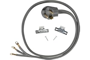 Certified Appliance Accessories 30-Amp Appliance Power Cord, 3 Prong Dryer Cord, 3 Wires with Eyelet Connectors, 5 Feet, Copper Wire