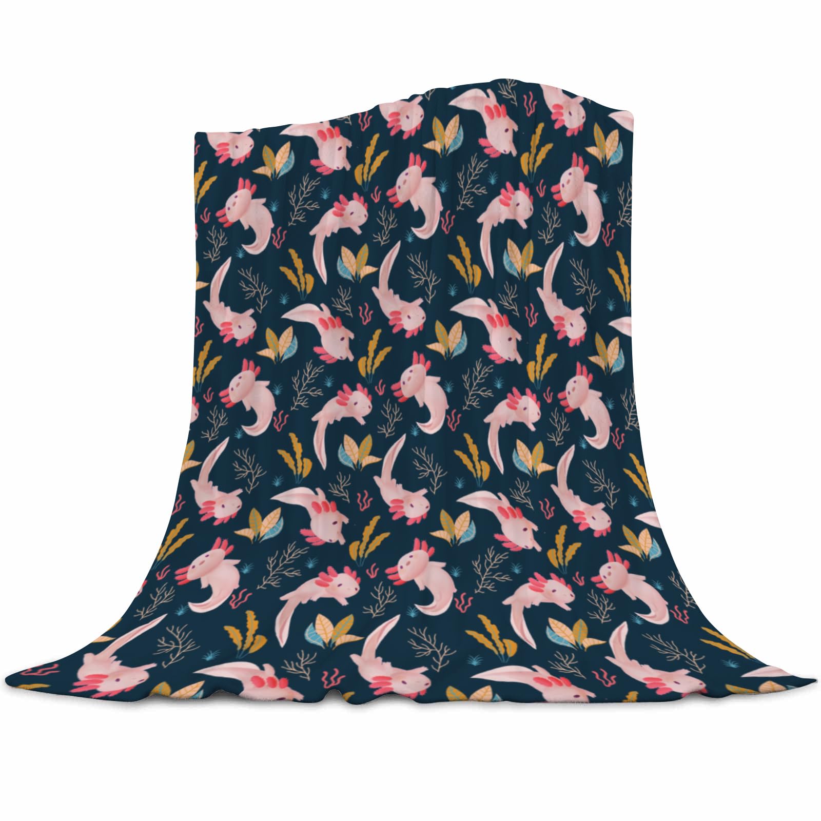 Gaakvrr Axolotl Blanket Axolotl Gifts for Girls Boys Soft Fleece Cozy Warm Flannel Lap Throw Blanket for Toddler Kids Adults Couch Bed 100x130cm(40x50 Inch)