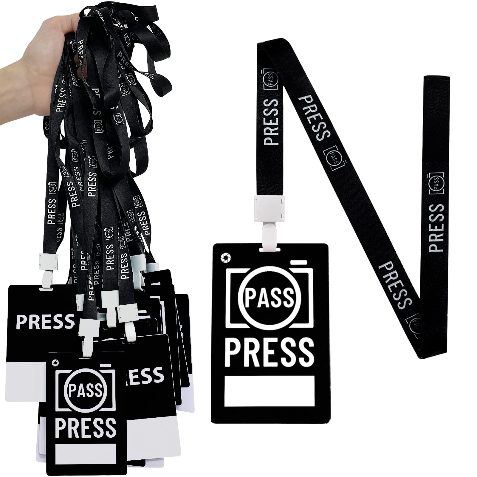 Photo 1 of 10 Sets PVC Press Pass Cards - Perfect for Concerts, Events, Parties & More