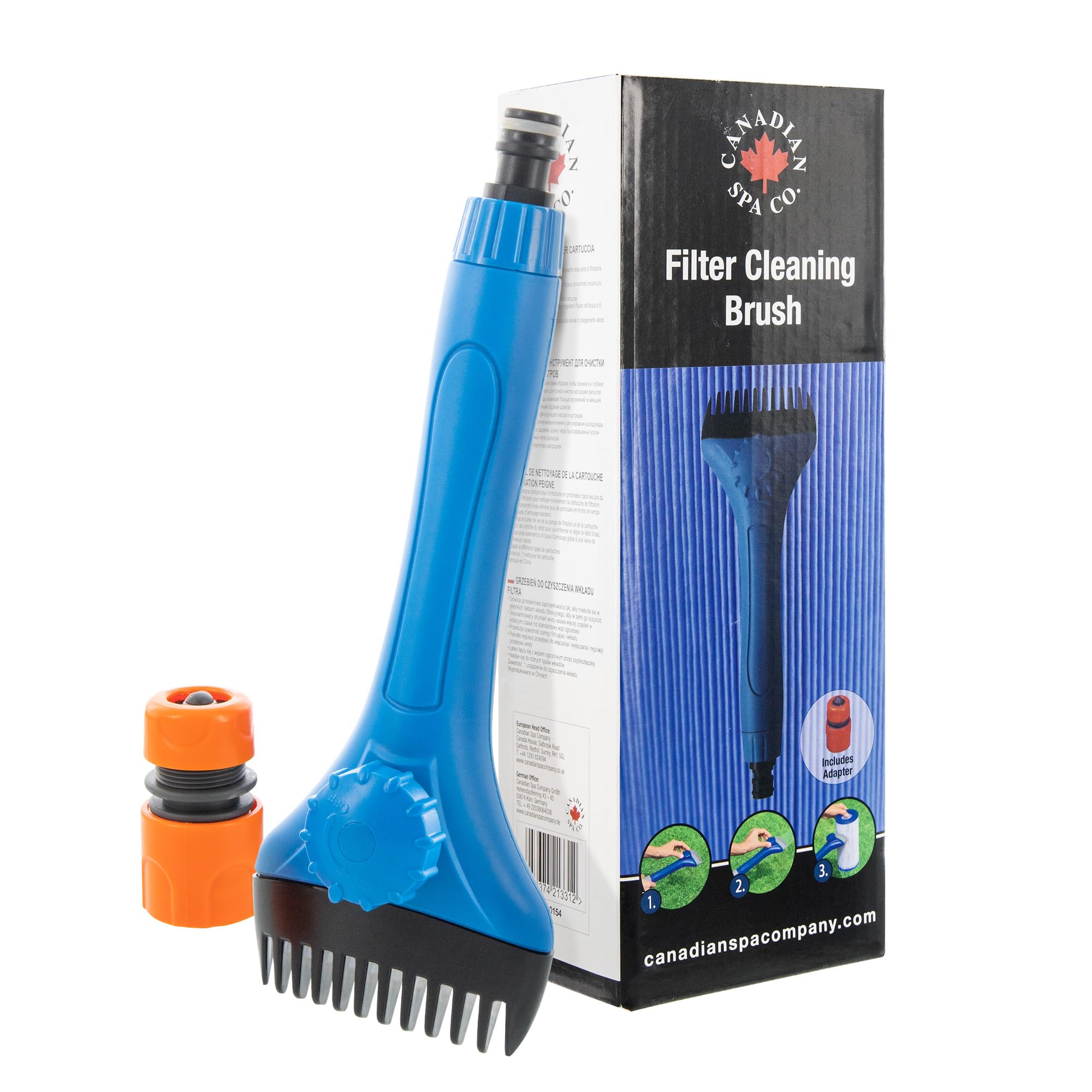 CANADIAN SPA CO. Pool Cleaning Brush, Pool Brush with Removable Brush Head and Hose Connection, Filter Cleaner Hot Tub