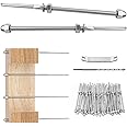 Muzata 60 Pack 1/8" Cable Railing Hardware Kit Hand Swage Threaded Stud Tensioner for 4x4 2x2 Wood Metal Post T316 Stainless Steel Deck Cable Railing System CR39