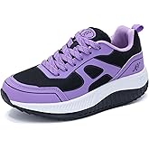 RomenSi Womens Walking Shoes Arch Support Tennis Orthotic Sneakers Plantar Fasciitis Rocker Bottom Shoes for Foot and Heel Pain Relief BlackPurple US 11