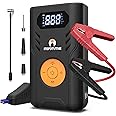 ITEFDTUTNE Car Battery Jump Starter with Air Compressor, 3000A/120PSI Car Battery Jumper Starter with Digital Tire Inflator (10.0 Gas/8.0L Diesel), 12V Jump Box with Large LCD Display, Lights