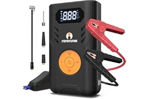 ITEFDTUTNE Car Battery Jump Starter with Air Compressor, 3000A/120PSI Car Battery Jumper Starter with Digital Tire Inflator (10.0 Gas/8.0L Diesel), 12V Jump Box with Large LCD Display, Lights