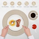 Homcomodar Round Placemats Set of 6 with Coasters 34 cm 10 cm Khaki view 3