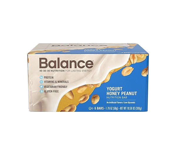 BALANCE BAR YOGURT HONEY PEANUT NUTRITION BAR 6 COUNT, 6 COUNT