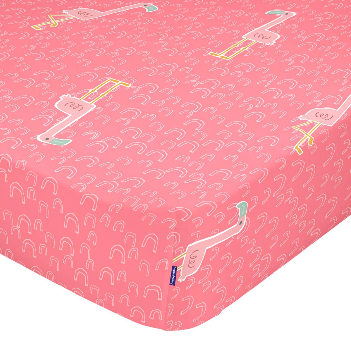 HappyFriday Moshi Moshi Fitted Sheet Multicoloured Pink 70 x 140 x 14 cm