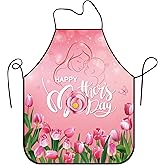 Bonieset Holiday Aprons, Adjustable Cooking Apron Chef Bib Apron for Dinner Cooking Grilling Baking Painting Garden